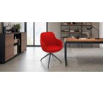 Sedia UNISIT Sparta modello SPAN/KR Ecopelle rosso, 4 gambe nylon