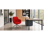 Sedia UNISIT Sparta modello SPAN/PR Pelle rosso, 4 gambe nylon
