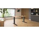 Scrivania lineare excellens faggio 120 cm con gambe alluminio 
