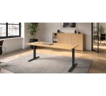 Scrivania lineare excellens faggio 180 cm con gambe alluminio 