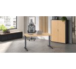 Scrivania lineare excellens faggio 120 cm con gambe regolabili alluminio 
