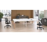 En_pole 4 bureaux pieds metal bois blanc 60x120 c