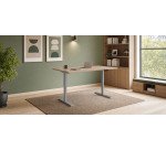 Scrivania elettrica elevabile 140 x 80 cm Rovere Chiaro Ecla Ergo Premium Bruneau