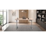 Scrivania elettrica elevabile 120 x 80 cm Rovere Chiaro Ecla Ergo Premium Bruneau