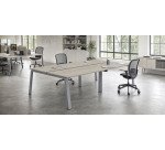En_pole 4 bureaux chene gris 60x140 cm ecla white