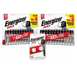 Starter Kit Energizer Batterie  Stilo+Ministilo+ specialistiche CR2032 in confezioni da 15+5 e 2 pile