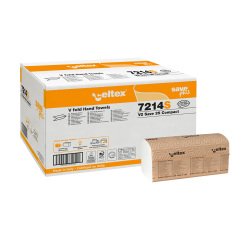 Carta asciugamani piegata a V Save Plus Compact - 2 veli  - 21 x 25 cm - 12 unità da 250 servizi