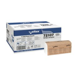 Carta asciugamani piegata a V - pura cellulosa - Dart Compact - 2 veli  - 21 x 21.5 cm - 12 unità da 250 servizi