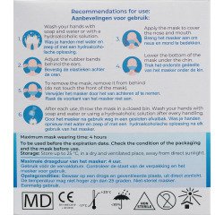 3-ply surgical mask - Type IIR, blue - Box of 50