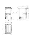 Afvalcontainer 2 wielen 360 l plastic Omnium voor recyclage
