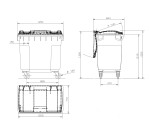 Conteneur à déchets 770 litres extérieur 4 roues couleur