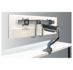 Bras double écrans avec traverse et poignée Kensington SmartFit™