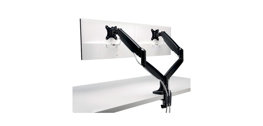 Bras double pour écrans - hauteur réglable  - Kensington SmartFit™ One-Touch, noir