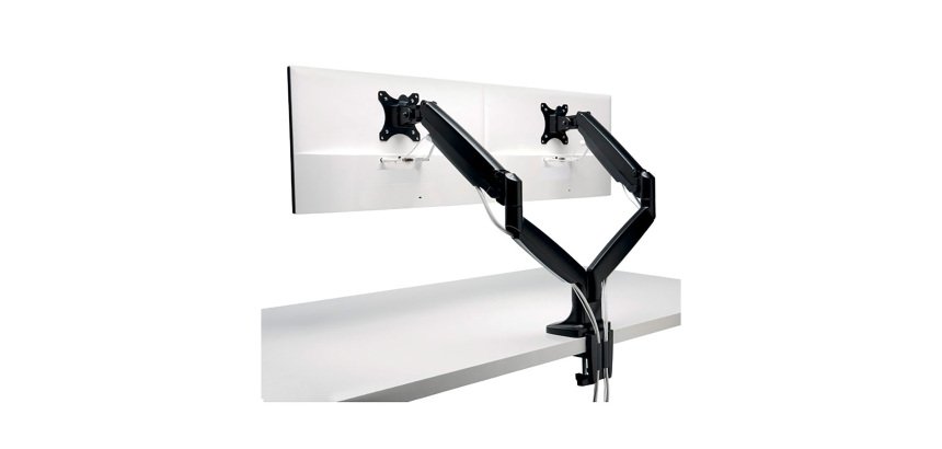 Bras double pour écrans - hauteur réglable  - Kensington SmartFit™ One-Touch, noir