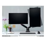 Bras double pour écrans - hauteur réglable  - Kensington SmartFit™ One-Touch, noir