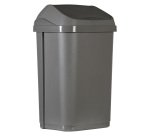 Poubelle à couvercle basculant Probbax 25 L, gris