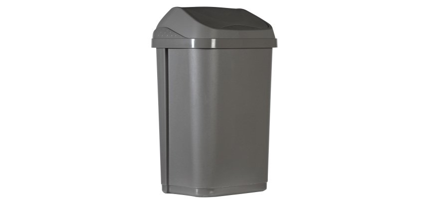 Poubelle à couvercle basculant Probbax 25 L, gris