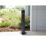 Probbax Dome XL Standing Ashtray 12 L, dark gray/stainless steel