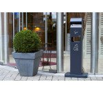 Floor-standing ashtray with Probbax 12.5 L basket, dark gray