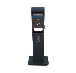 Floor-standing ashtray with Probbax 12.5 L basket, dark gray