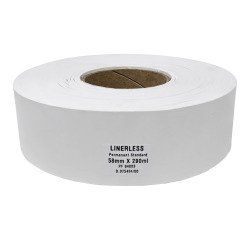 Étiquettes adhésives Linerless thermiques – Largeur 58 mm – Rouleau de 290 m – Mandrin Ø 76 mm