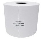 Étiquettes adhésives Linerless thermiques – Largeur 100 mm – Rouleau de 110 m – Mandrin Ø 40 mm