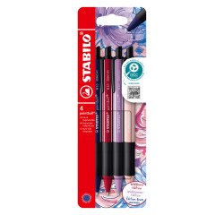 Stylo bille Stabilo Pointball Wildflower - Pochette de 4