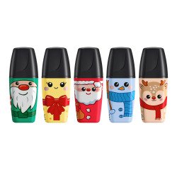 Surligneur Stabilo Boss mini Original Frosty Friends - Édition limitée Noël - Pochette de 5
