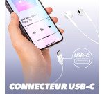 Écouteurs filaires T'nB C-BUDS type-C, blanc