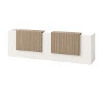Right bench Jana L 366 cm white leg structure / elm top / elm top