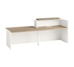 Receptiebalie rechts Jana L 286 cm met PMR-module rechts structuur voet wit / blad iep / top iep