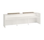Right bank Jana L 366 cm white base structure / white top / elm top