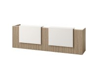 Bank rechts Jana L 366 cm Struktur Fuß Ulme / Platte Ulme / Top Weiß