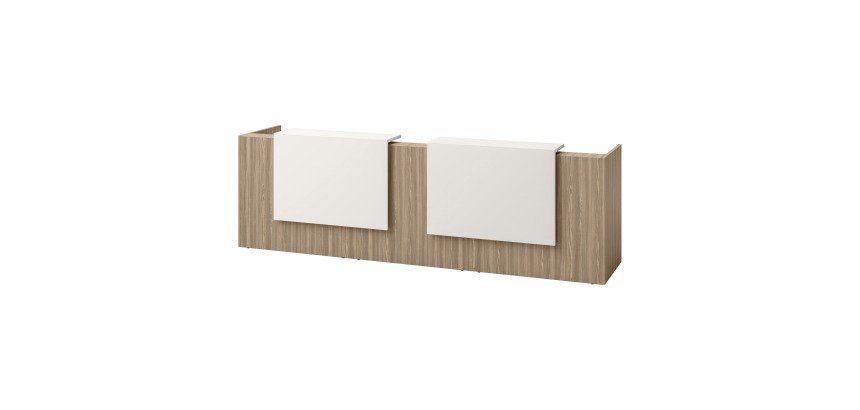 Right bench Jana L 366 cm structure elm base / elm top / white top