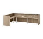 Hoekreceptiebalie Jana L 366 x D 88 / 226 x H 113 cm