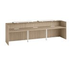 Right bench Jana L 366 cm structure elm base / elm top / white top