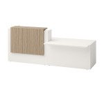 Banque d'accueil droite Jana L 286 cm avec module bas à gauche