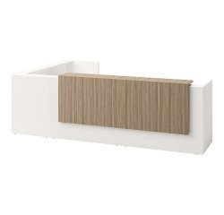 Jana L-shaped reception desk L 366 x D 88 / 226 x H 113 cm