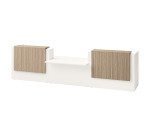 Reception desk right L 426 cm with low module in the center Jana