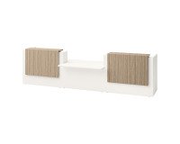 Reception desk right L 426 cm with low module in the center Jana