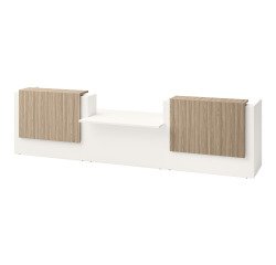 Reception desk right L 426 cm with low module in the center Jana