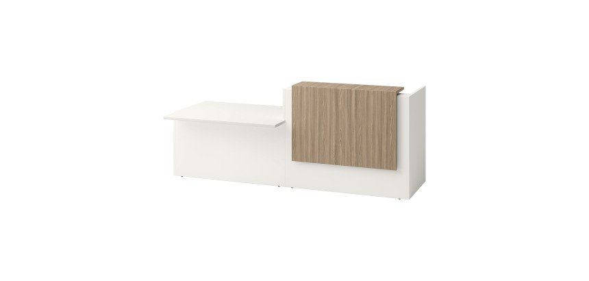 Banque d'accueil droite Jana L 286 cm avec module bas à droite