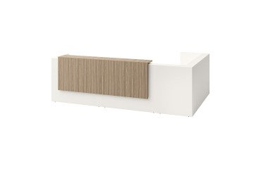 Jana L-shaped reception desk L 366 x D 88 / 226 x H 113 cm
