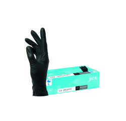 Gants jetables nitrile non poudré noir - Boîte de 100 gants