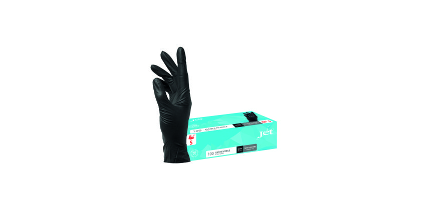 Black powder-free nitrile disposable gloves - Box of 100 gloves