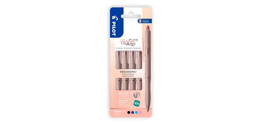 Pilot Frixion Ball+ Nude erasable rollerball pen fine writing - Pack of 4