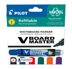 Navulbare uitwisbare marker Pilot V-Board Master ronde punt 4,5 mm - Set van 6