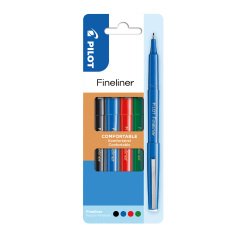 Pilot Fineliner viltstift met dop punt 1,2 mm extra-fijn schrijven - Etui van 4
