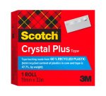 Recycelter Scotch C38 schwarzer Klebebandabroller + 3 Crystal Plus Bänder