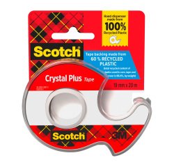 Scotch Crystal Recycling-Klebeband mit Abroller - Breite 19 mm x Länge 20 m